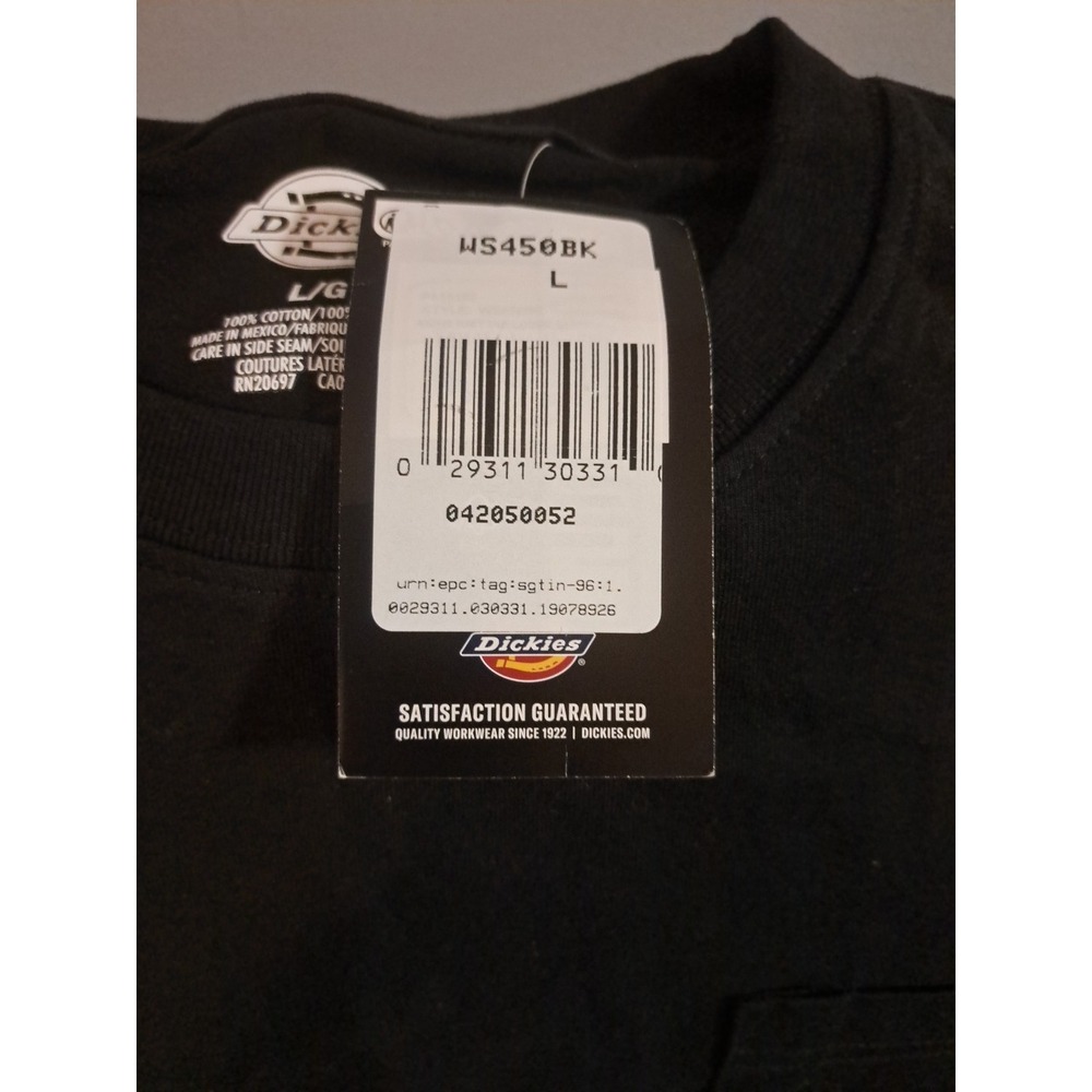 Mens Lg Dickies Navy Short Sleeve Tee Shirt NWT 100% Cotton Workwear Normcore - Picture 5 of 5